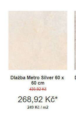 Dlažba Metro Silver 60 x 60 cm