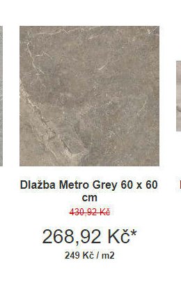 Dlažba Metro Grey 60 x 60 cm