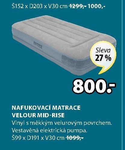 NAFUKOVACÍ MATRACE VELOUR MID-RISE