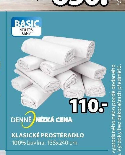 KLASICKÉ PROSTĚRADLO 135x240 cm