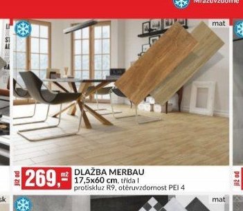 DLAŽBA MERBAU 17,5x60 cm, třída I