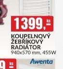 KOUPELNOVÝ ŽEBŘÍKOVÝ RADIÁTOR 940x570 mm, 455W