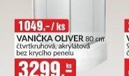 VANIČKA OLIVER 80 cm čtvrtkruhová, akrylátová bez krycího panelu