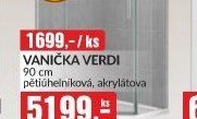 VANIČKA VERDI 90 cm pětiúhelníková, akrylátová