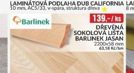 DŘEVĚNÁ SOKOLOVÁ LIŠTA BARLINEK JASAN