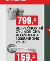 Bezpečnostní cylindrická vložka FAB