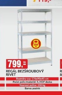REGÁL BEZŠROUBOVÝ RIVET