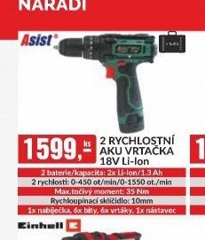 2 RYCHLOSTNÍ AKU VRTAČKA 18V Li-Ion
