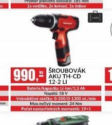 ŠROUBOVÁK AKU TH-CD 12-2 LI