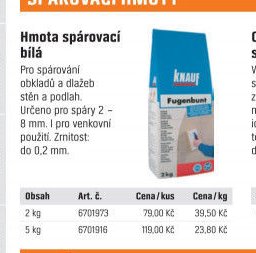Hmota spárovací bílá