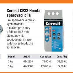 Ceresit CE33 Hmota spárovací bílá