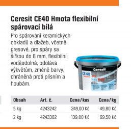 Ceresit CE40 Hmota flexibilní spárovací bílá