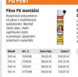 Pěna PU montážní