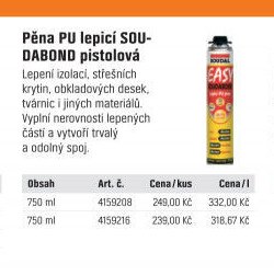 Pěna PU lepicí SOU-DABOND pistolová