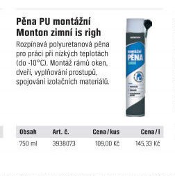 Pěna PU montážní Monton zimní is righ