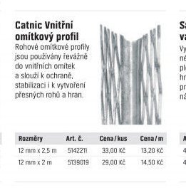 Cantic Vnitřní omítkový profil
