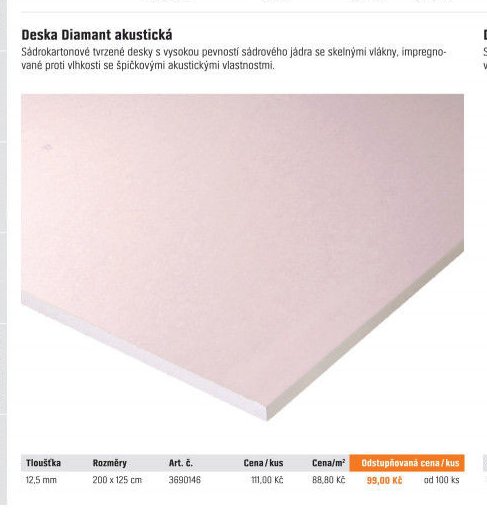 Deska Diamant akustická (růžová)