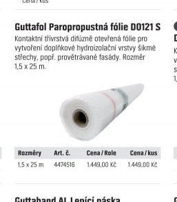 Guttafol Paropropustná fólie D0121 S