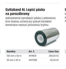 Guttaband AL Lepící páska na parozábrany