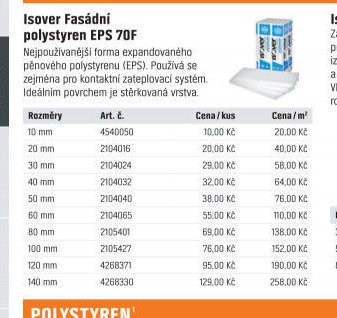 Isover Fasádní polystyren EPS 70F
