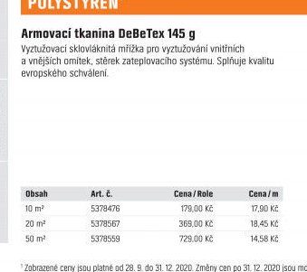 Armovací tkanina DebeTex 145 g