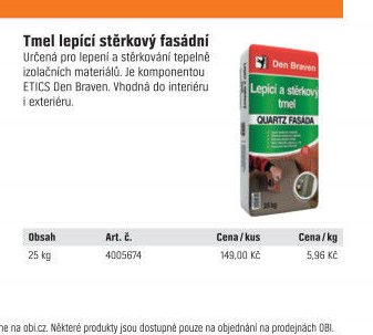 Tmel lepící stěrkový fasádní
