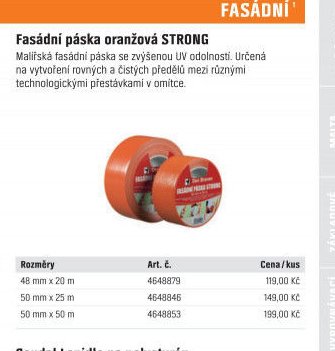 Fasádní páska oranžová STRONG