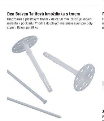 Den Braven Talířová hmoždinka s trnem