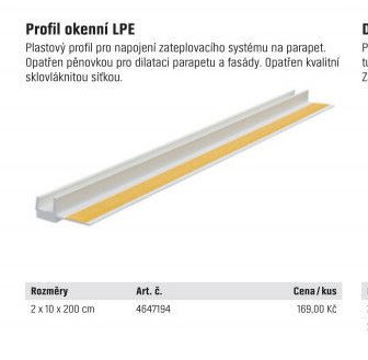 Profil okenní LPE