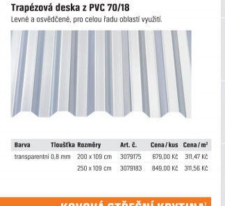 Trapézová deska z PVC 70/18