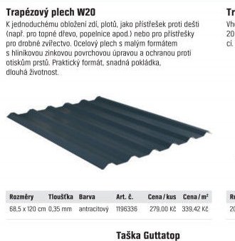 Trapézový plech W20