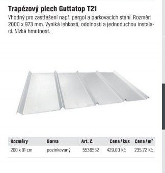 Trapézový plech Guttatop T21