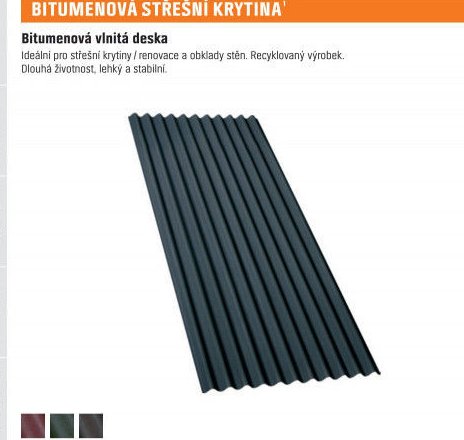 Bitumenová vlnitá deska