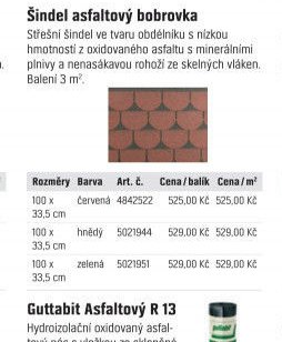 Šindel asfaltový bobrovka