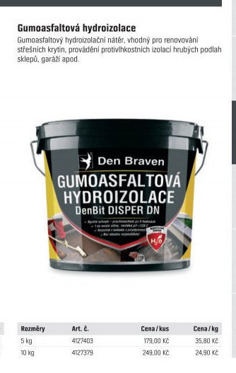 Gumoasfaltová hydroizolace DenBit DISPER DN