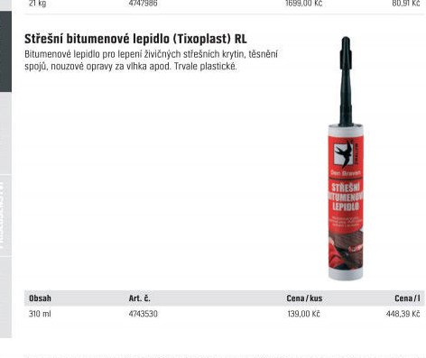 Střešní bitumenové lepidlo (Tixoplast) RL