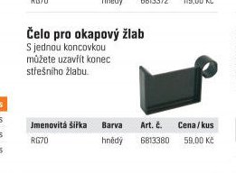 Čelo pro okapový žlab