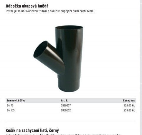 Odbočka okapová hnědá