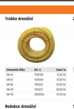Trubka drenážní