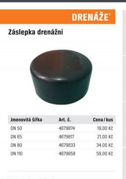 Záslepka drenážní