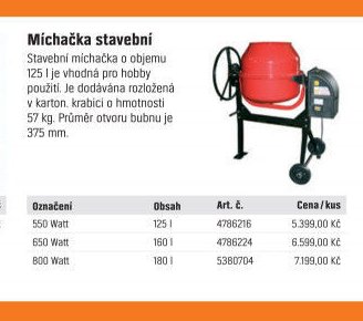 Míchačka stavební