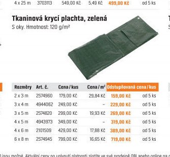Tkaninová krycí plachta, zelená