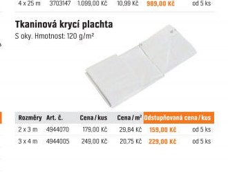 Tkaninová krycí plachta