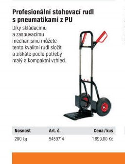 Profesionální stohovací rudl s pneumatikami z PU