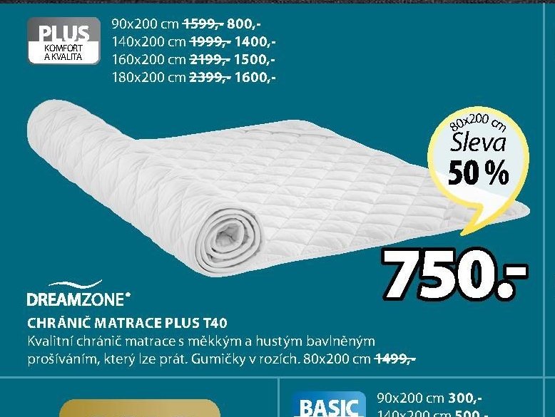 CHRÁNIČ MATRACE PLUS T40