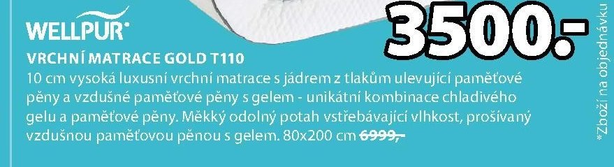 VRCHNÍ MATRACE GOLD T110