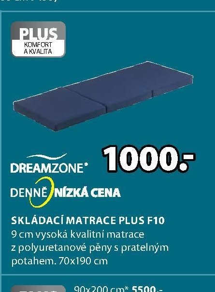 DREAMZONE SKLÁDACÍ MATRACE PLUS F10