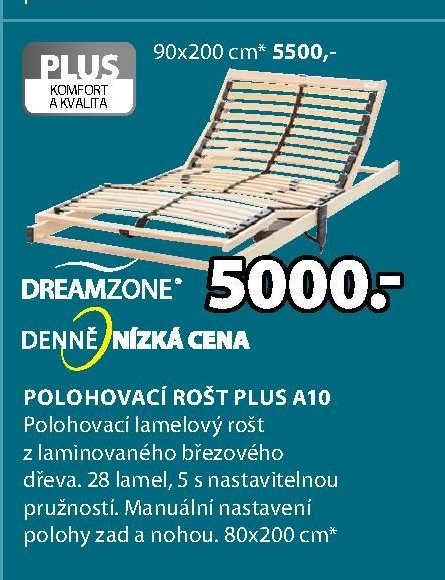 DREAMZONE POLOHOVACÍ ROŠT PLUS A10