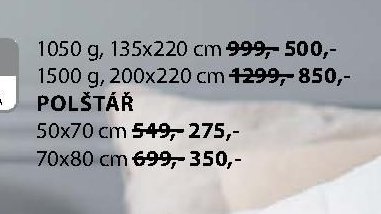Přikrývka 1050 g, 135x220 cm