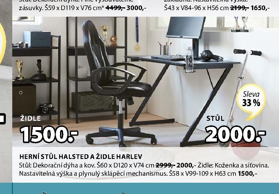 HERNÍ STŮL HALSTED A ŽIDLE HARLEV
